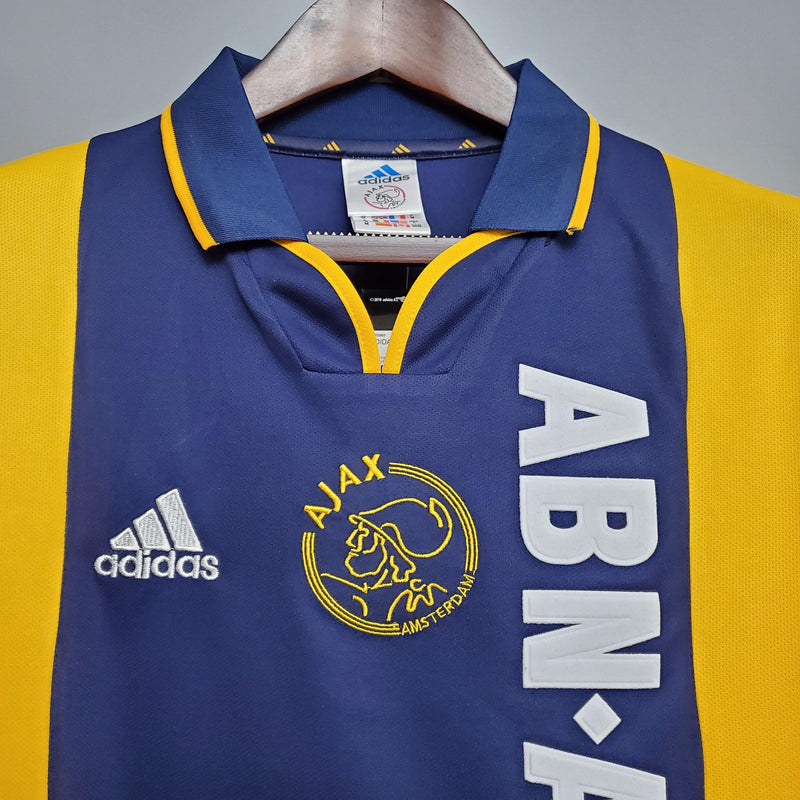 camisa-camiseta-ajax-adidas-abn-amro-versao-versao-torcedor-masculina-00-01-away-fora-ii-secundaria-2-amarela-amarelo-azul-retro-retro_3