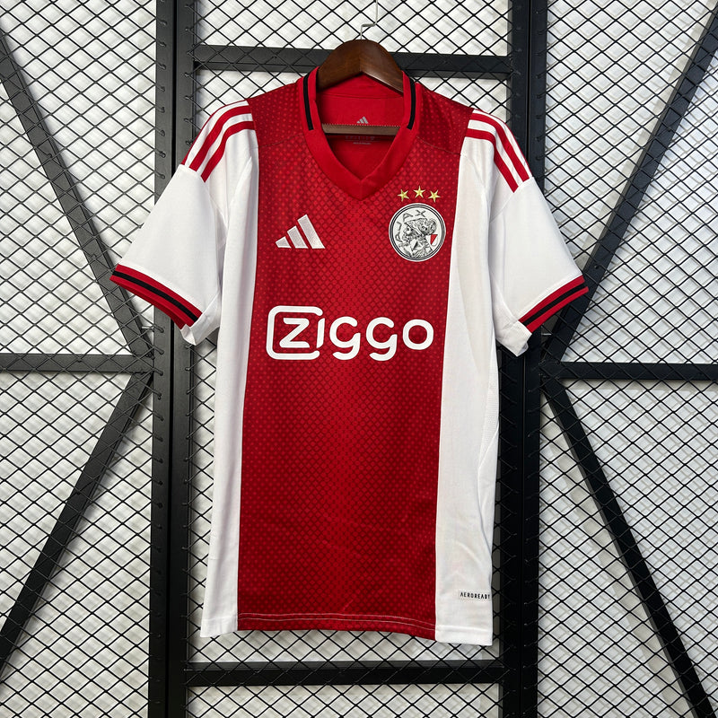 Camisa Ajax Home 25/26 Torcedor Masculina - Vermelha e Branca
