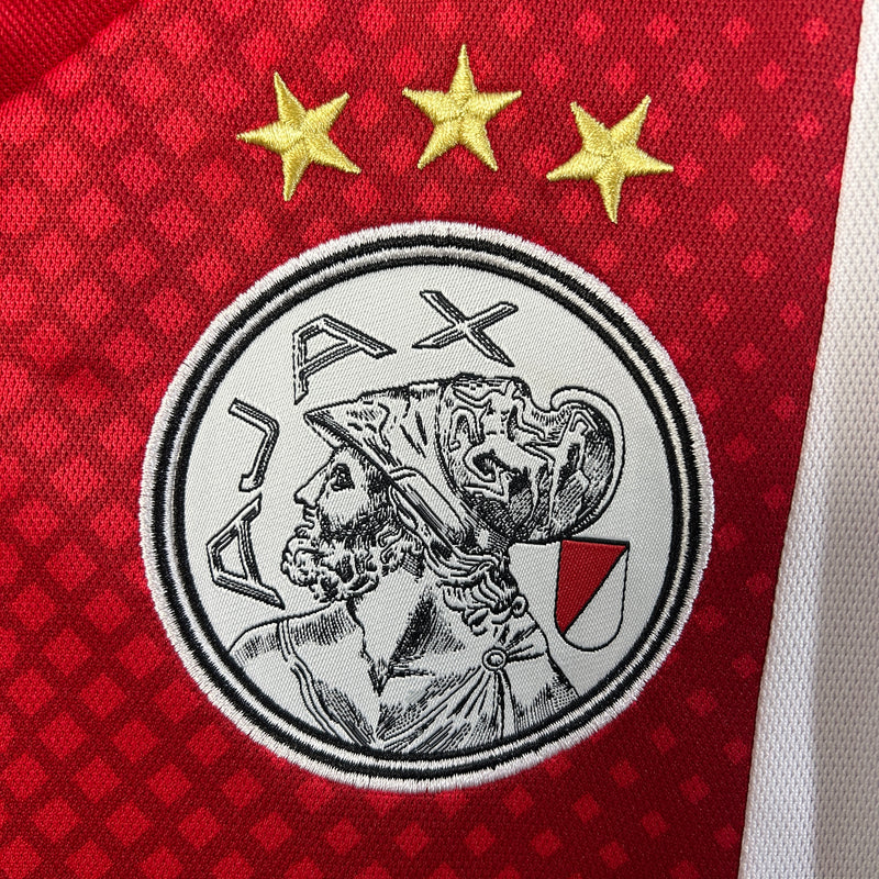 Camisa Ajax Home 25/26 Torcedor Masculina - Vermelha e Branca