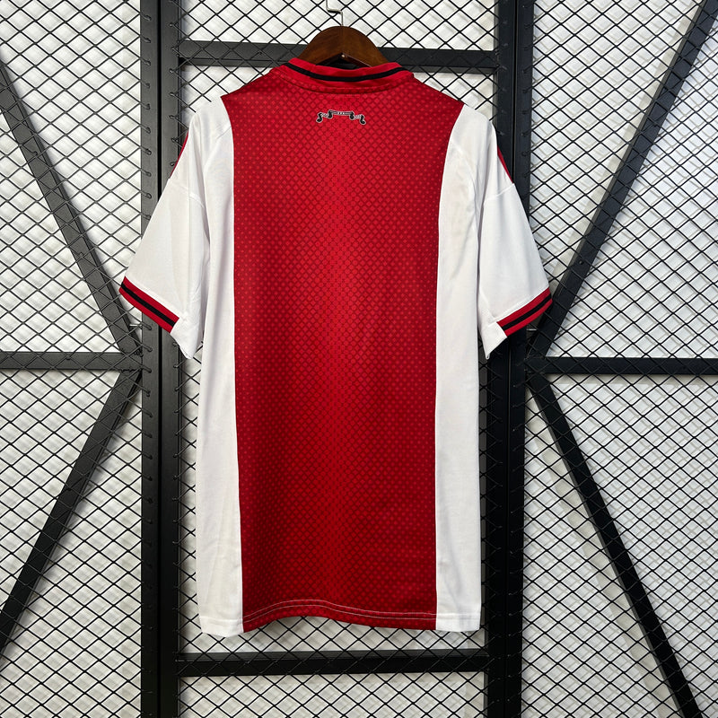 Camisa Ajax Home 25/26 Torcedor Masculina - Vermelha e Branca