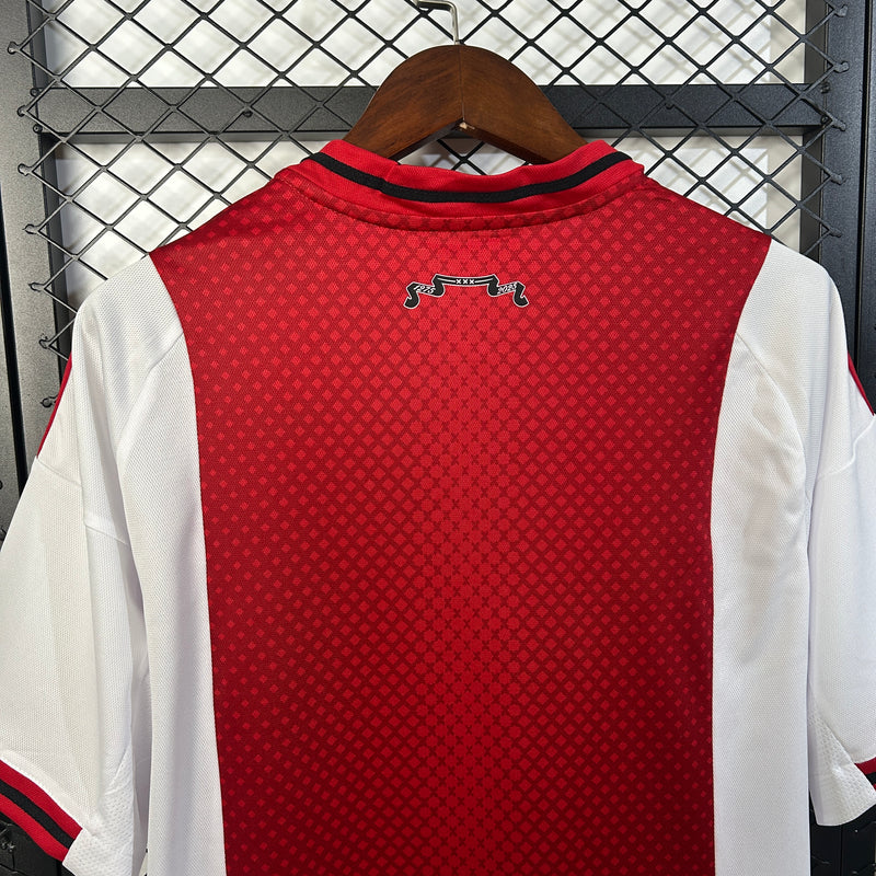 Camisa Ajax Home 25/26 Torcedor Masculina - Vermelha e Branca