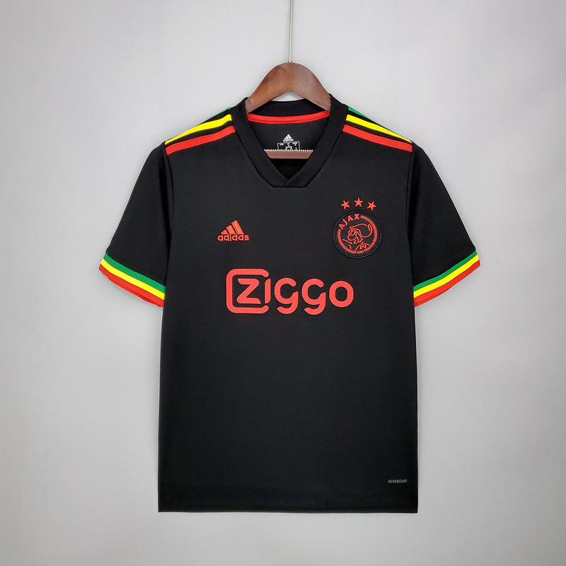 camisa-camiseta-ajax-adidas-ziggo-versao-versao-torcedor-masculina-21-22-third-away-fora-iii-terceira-3-vermelha-vermelho-preta-preto-amarela-amarelo-verde_1
