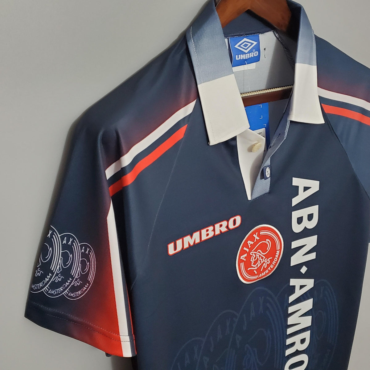 Camisa Ajax Retrô Away 97/98 Torcedor Masculina - Azul