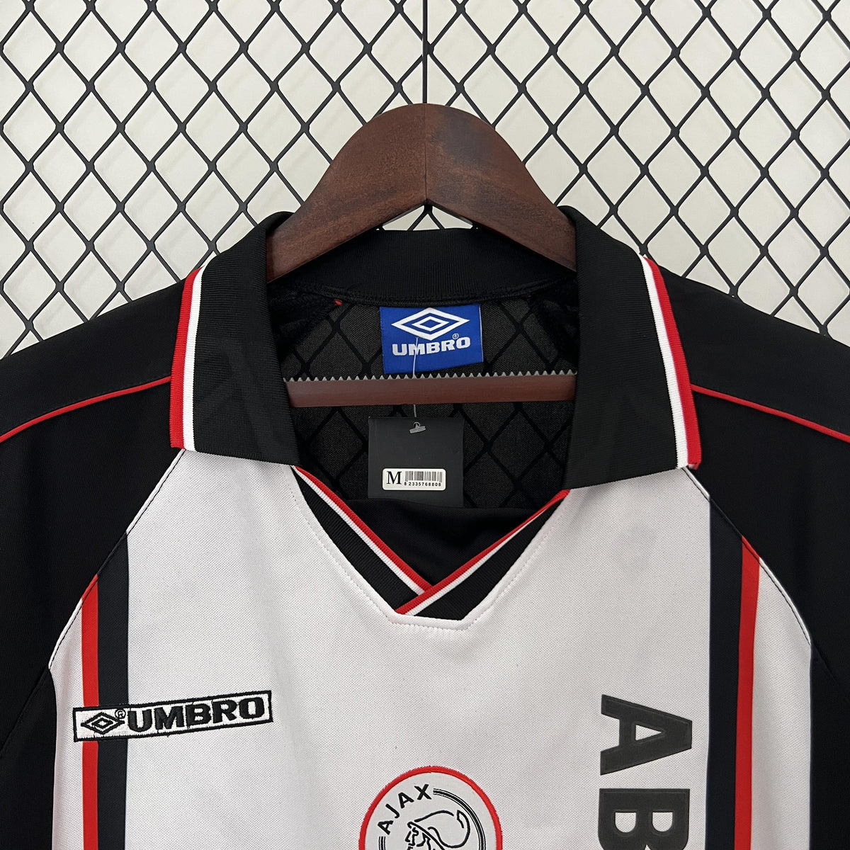 Camisa Ajax Retrô Away 98/99 Torcedor Masculina - Branca e Preta