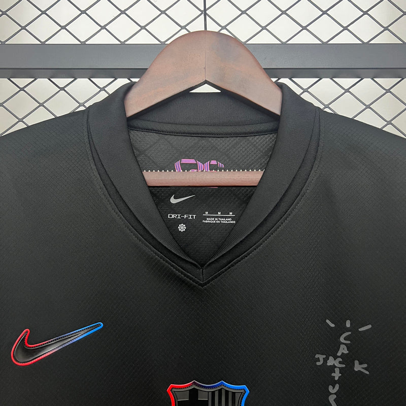 camisa-camiseta-barcelona-nike-spotify-versao-torcedor-masculina-24-25-edicao-especial-travis-scott-grena-azul-preta-preto-vermelha-vermelho