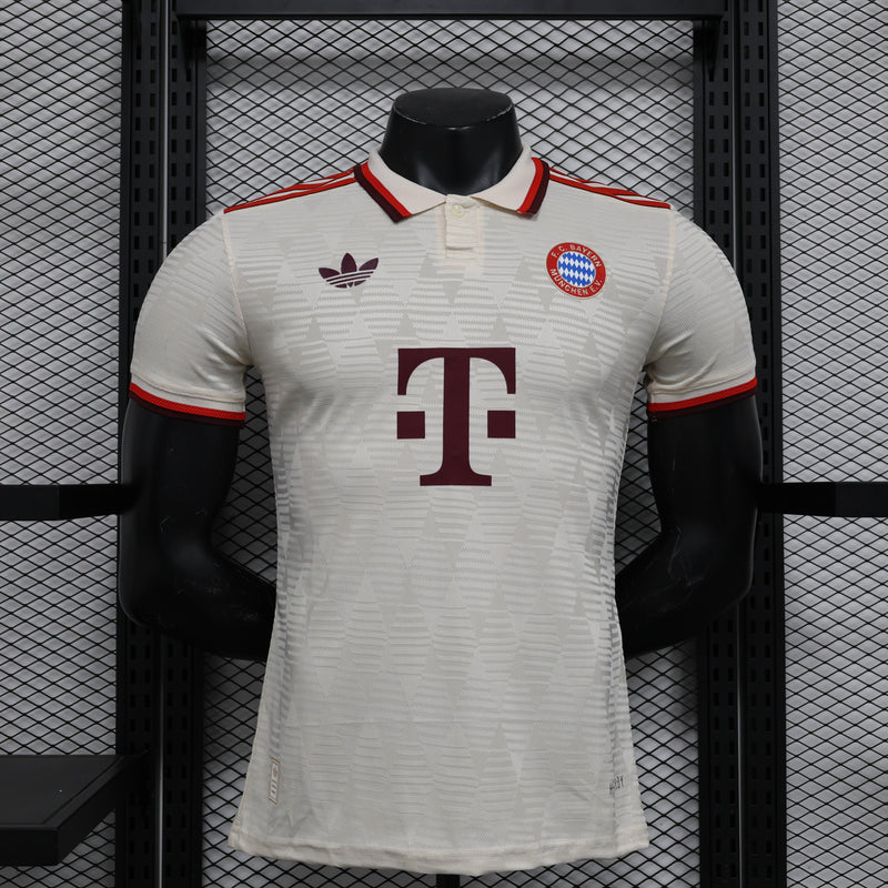 camisa-camiseta-bayern-munchen-adidas-T-versao-versao-jogador-masculina-24-25-third-away-fora-iii-terceira-3-bege-vermelha-vermelho_1