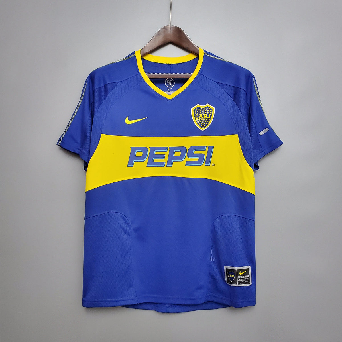 Camisa Boca Juniors Retrô Home 03/04 Torcedor Masculina - Azul e Amare