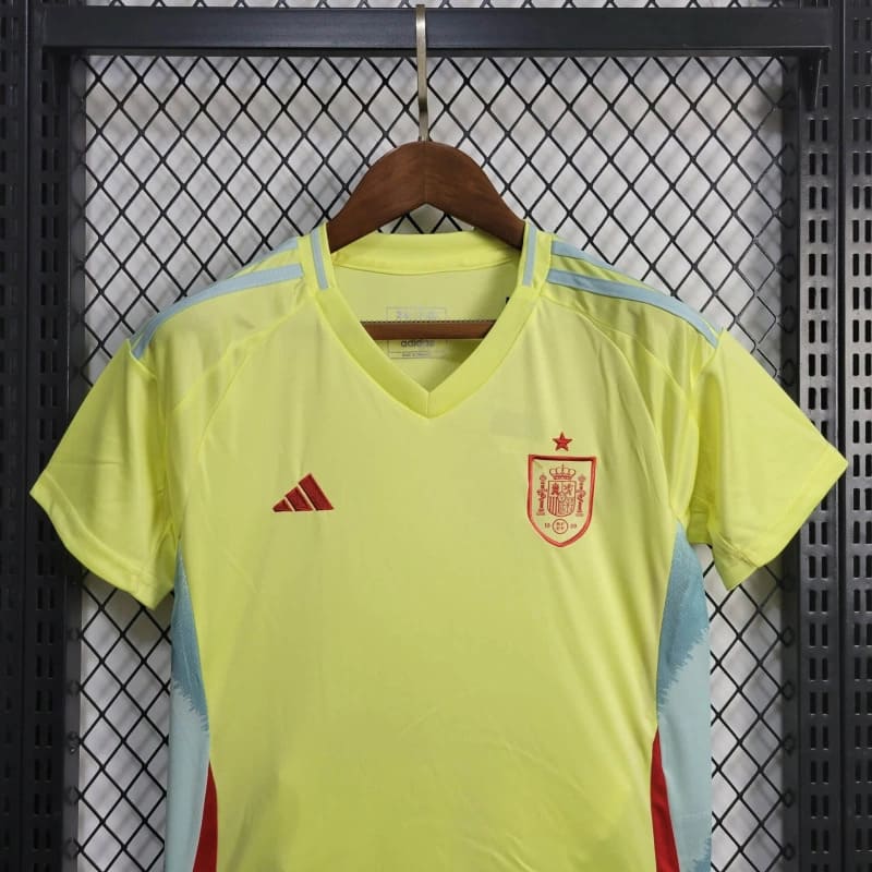 camisa-camiseta-espanha-espanhola-selecao-selecao-adidas-versao-versao-torcedor-conjunto-infantil-shorts-24-25-away-fora-ii-secundaria-2-verde-amarela-amarelo-vermelho-vermelha_2