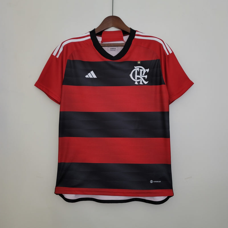 Camisa Flamengo Home 23/24 Torcedor Masculina - Vermelha e Preta