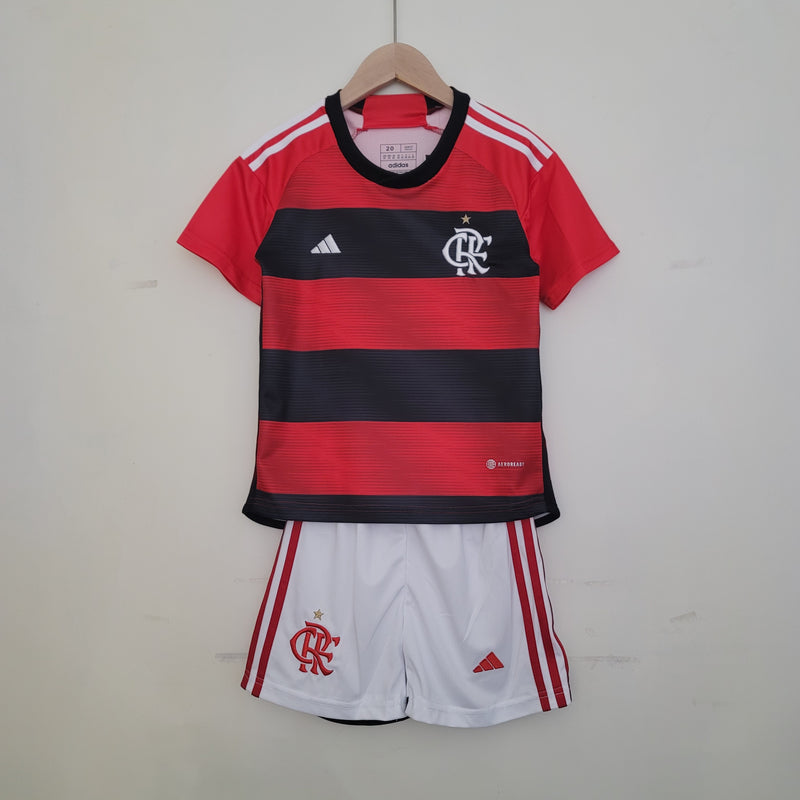 camisa-camiseta-flamengo-adidas-versao-versao-torcedor-conjunto-infantil-shorts-23-24-home-casa-i-principal-1-pedro-arrascaeta-de-vermelho-vermelha-preto-preta_1