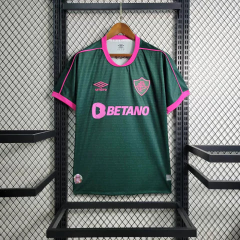 Camisa Fluminense Third 23/24 Torcedor Masculina - Verde e Rosa