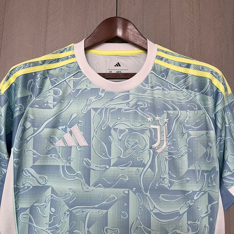 camisa-camiseta-juventus-adidas-versao-torcedor-masculina-25-26-away-fora-ii-secundaria-2-branca-branco-rosa-preta-preto-amarela-amarelo-azul-claro-clara_10