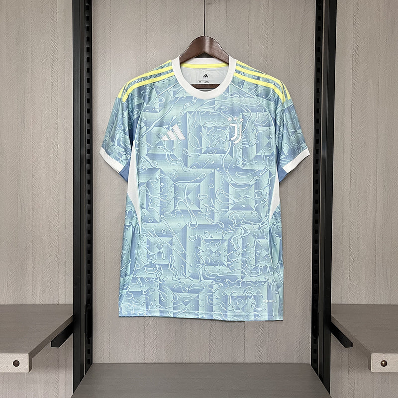 camisa-camiseta-juventus-adidas-versao-torcedor-masculina-25-26-away-fora-ii-secundaria-2-branca-branco-rosa-preta-preto-amarela-amarelo-azul-claro-clara_1