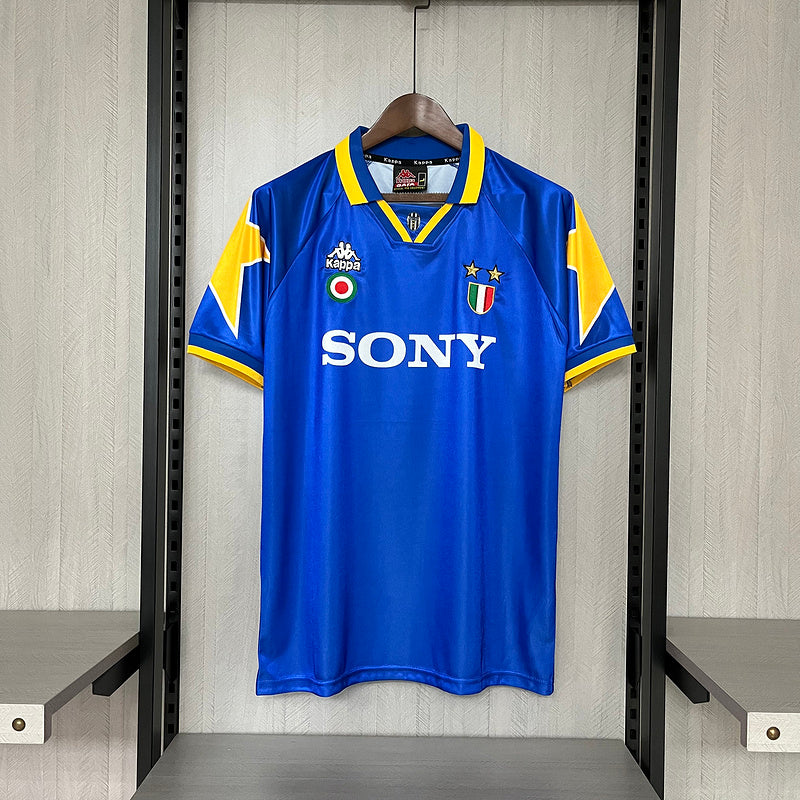 camisa-camiseta-juventus-kappa-sony-versao-torcedor-masculina-95-96-away-fora-ii-secundaria-2-azul-amarela-amarelo-retro_1