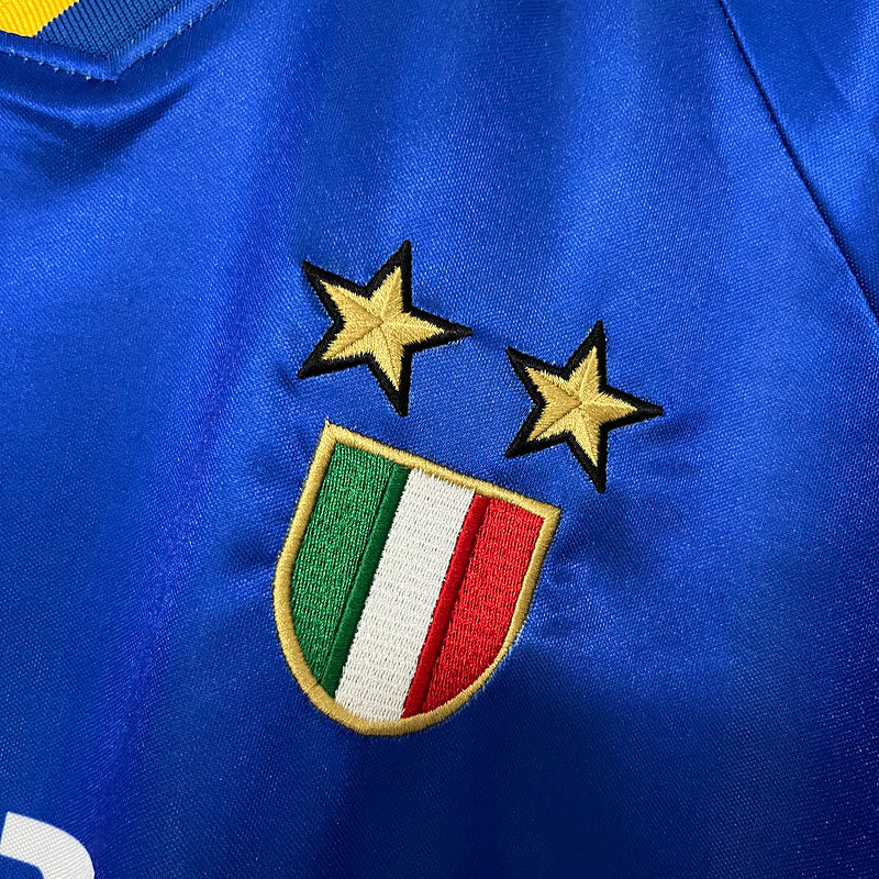 camisa-camiseta-juventus-kappa-sony-versao-torcedor-masculina-95-96-away-fora-ii-secundaria-2-azul-amarela-amarelo-retro_4