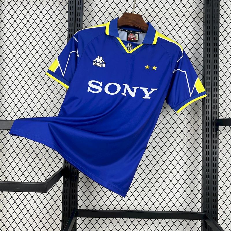 camisa-camiseta-juventus-kappa-sony-versao-torcedor-masculina-95-96-away-fora-ii-secundaria-2-azul-amarela-amarelo-retro_6