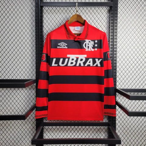 camisa-camiseta-manga-longa-flamengo-umbro-lubrax-versao-torcedor-masculina-94-95-home-casa-i-principal-1-vermelha-vermelho-preta-preto-romario-retro_1
