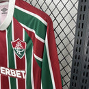 Camisa Manga Longa Fluminense Home 25/26 Torcedor Masculina - Verde e Vinho