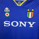 camisa-camiseta-manga-longa-juventus-kappa-sony-versao-torcedor-masculina-95-96-away-fora-ii-secundaria-2-azul-amarela-amarelo-retro_4