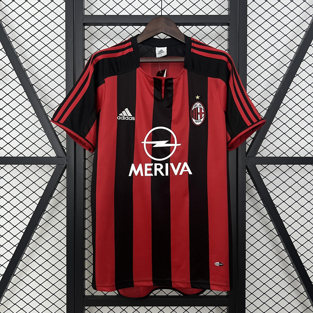 Camisa Milan Retrô Home 03/04 Torcedor Masculina - Vermelha e Preta