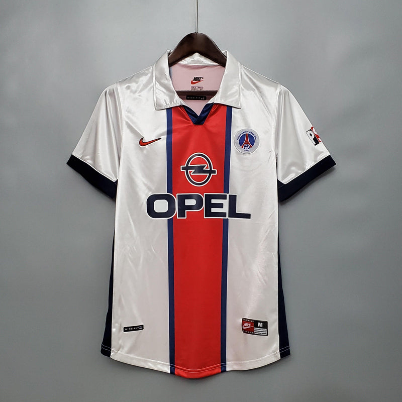 camisa-camiseta-paris-saint-germain-psg-nike-opel-versao-versao-torcedor-masculina-98-99-away-fora-ii-secundaria-2-branca-branco-azul-vermelha-vermelho-retro-retro_1