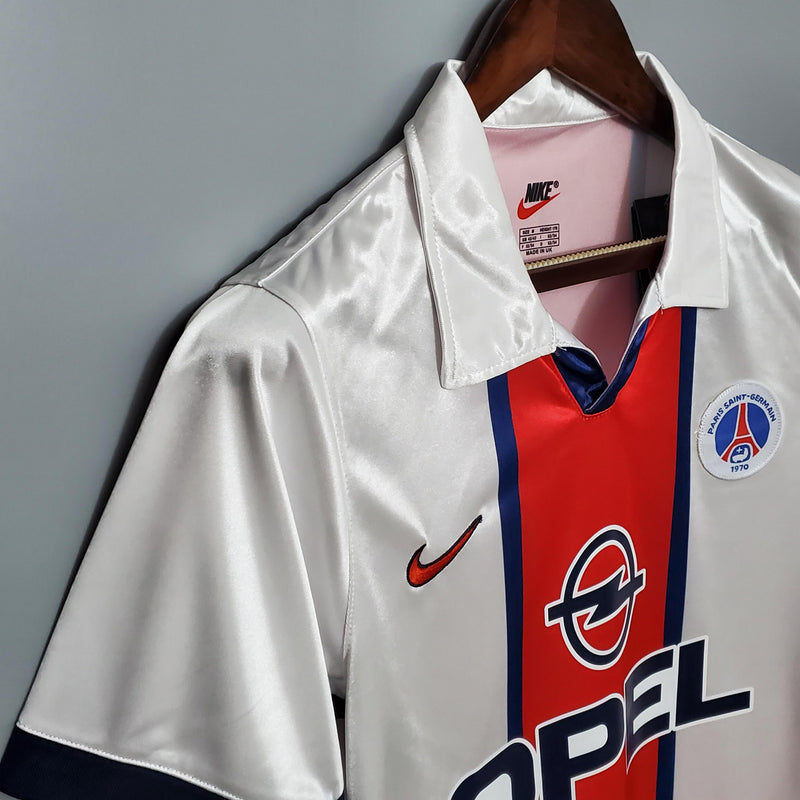 camisa-camiseta-paris-saint-germain-psg-nike-opel-versao-versao-torcedor-masculina-98-99-away-fora-ii-secundaria-2-branca-branco-azul-vermelha-vermelho-retro-retro_7