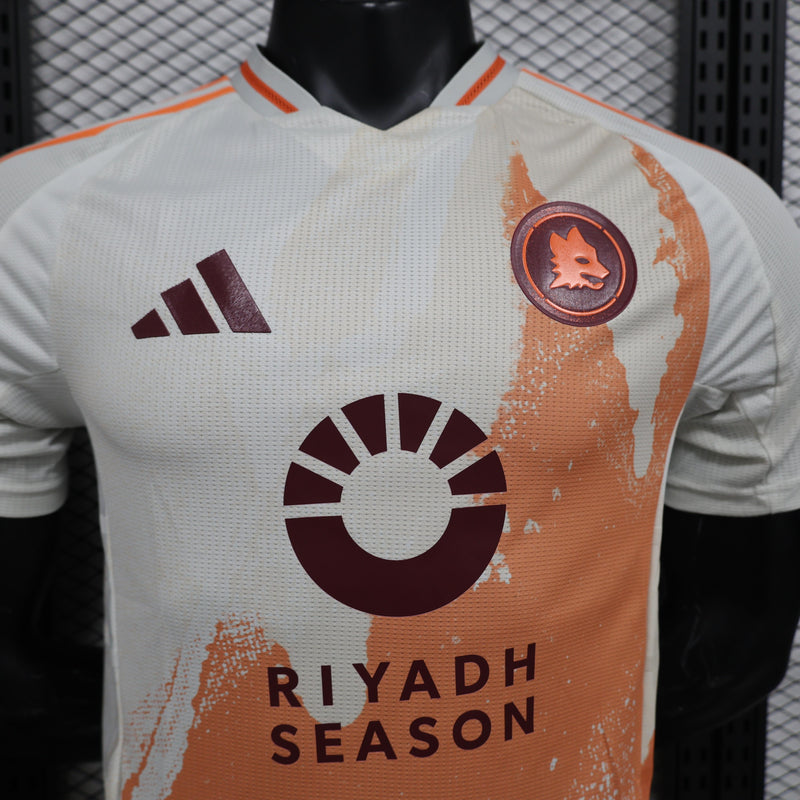 camisa-camiseta-roma-adidas-riyadh-season-versao-versao-jogador-masculina-24-25-away-fora-ii-secundaria-2-branca-branco-bege-laranja-vinho_6