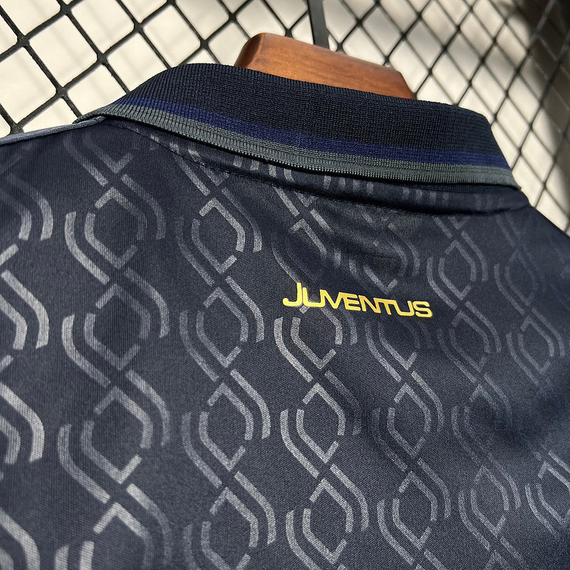 camisa-camiseta-shorts-juventus-adidas-versao-torcedor-conjunto-infantil-kids-24-25-third-away-fora-iii-terceira-3-azul-dourado-dourada_2