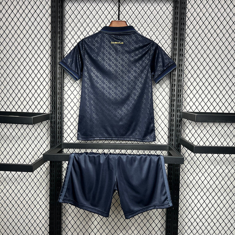 camisa-camiseta-shorts-juventus-adidas-versao-torcedor-conjunto-infantil-kids-24-25-third-away-fora-iii-terceira-3-azul-dourado-dourada_7