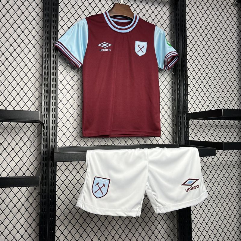 camisa-camiseta-shorts-west-ham-united-umbro-betway-versao-torcedor-conjunto-infantil-kids-24-25-home-casa-i-principal-1-vinho-azul-branca-branco_2