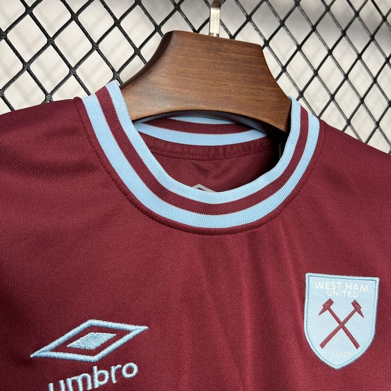 camisa-camiseta-shorts-west-ham-united-umbro-betway-versao-torcedor-conjunto-infantil-kids-24-25-home-casa-i-principal-1-vinho-azul-branca-branco_3