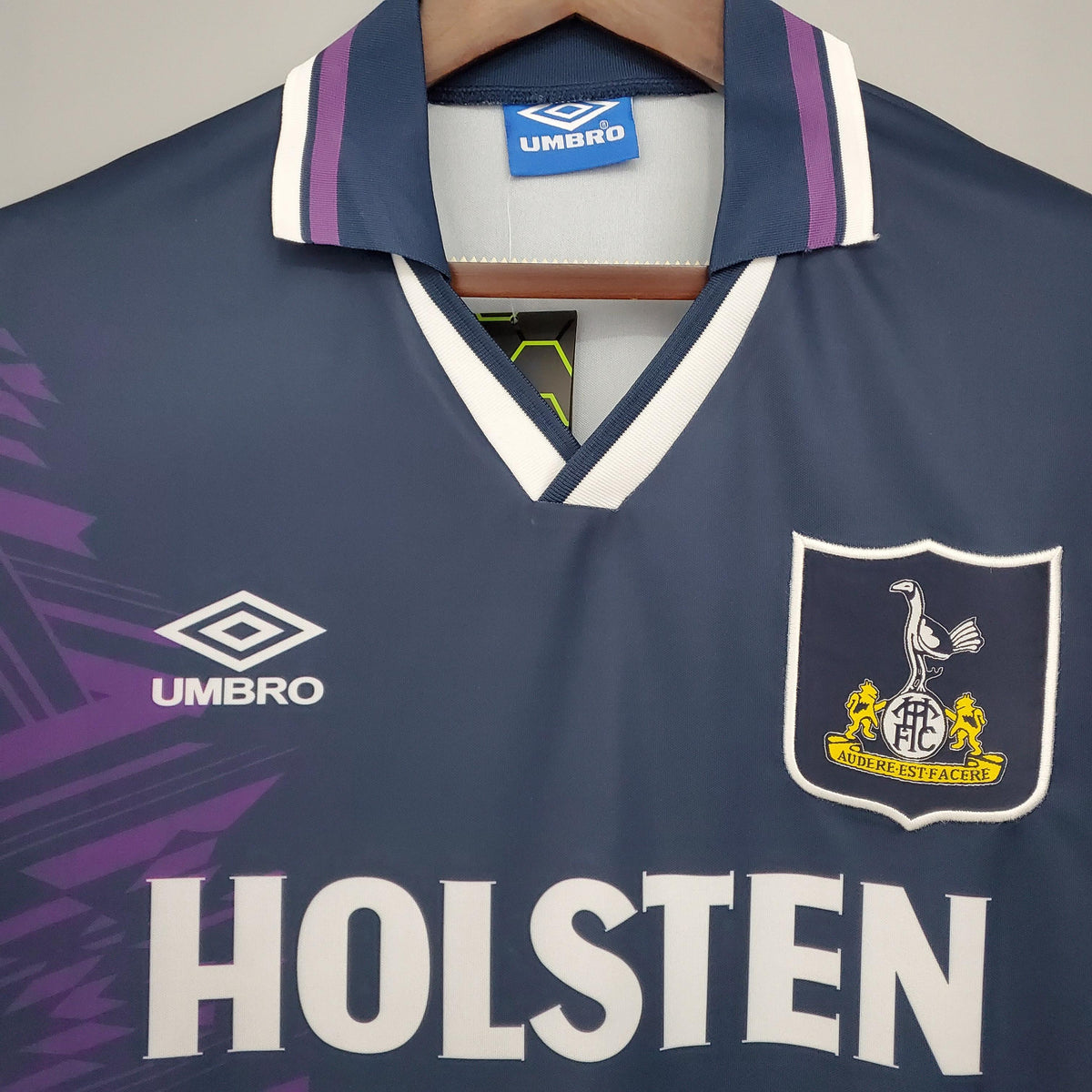 正規品 Umbro 94/95トッテナム スパーズ アウェイ Camisa Tottenham Retrô Away 94/95 Torcedor Masculina - Azul e Roxa
